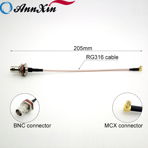 MCX To BNC male connector waterproof coaxial cable RG316 Length 205mm (15)