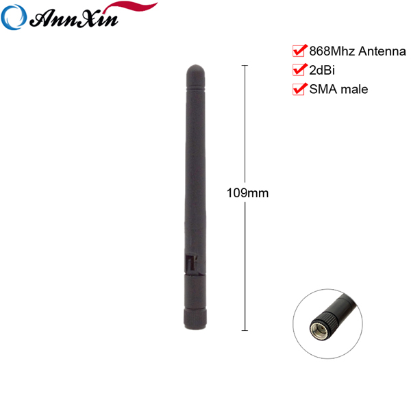Factory Price 2dBi Rubber Duck Spring Wire Whip Antenna 868Mhz With SMA Male (2)