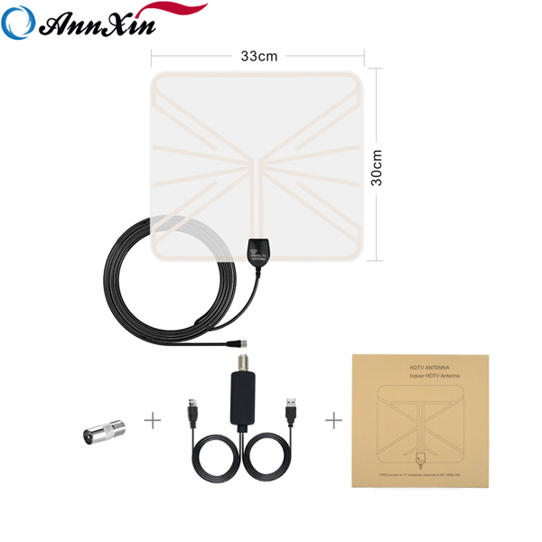 Manufactory High Quality 50 Mile Range Amplified Booster Indoor HDTV Digital Antenna (3)