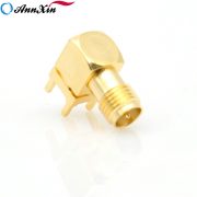 RP-SMA Female (Male Pin) Plug Right Angle PCB Mount Solder RF Adapter Connectors (6)