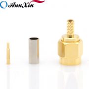 SMA Gold Plated Straight Crimp Male (Plug) For RG174 RG178 RG316 cable (4)