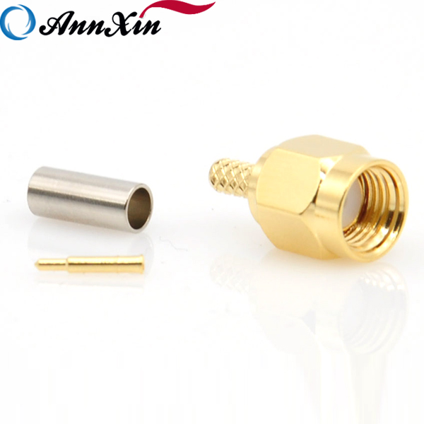 SMA Gold Plated Straight Crimp Male (Plug) For RG174 RG178 RG316 cable (6)