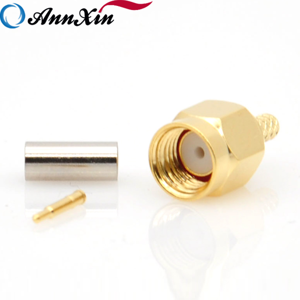 SMA Gold Plated Straight Crimp Male (Plug) For RG174 RG178 RG316 cable (7)