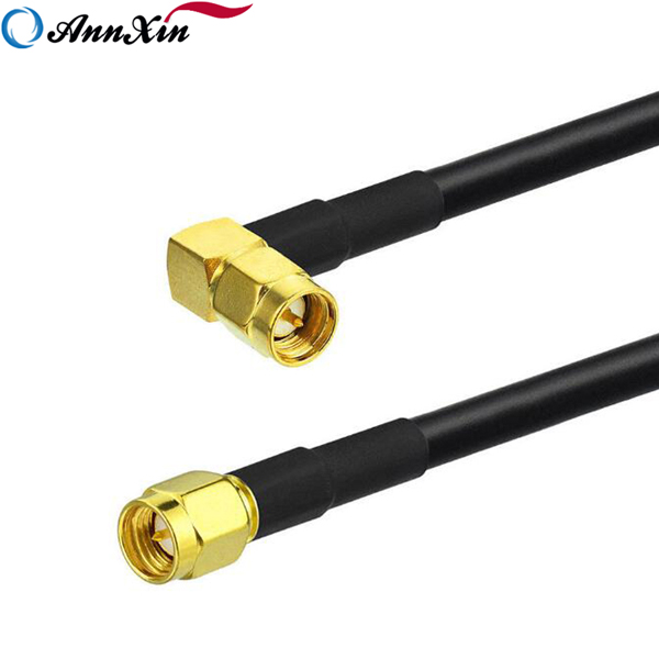 SMA Male Right Angle to SMA Male Straight RG223 Coaxial Pigtail Cable 150cm (2)