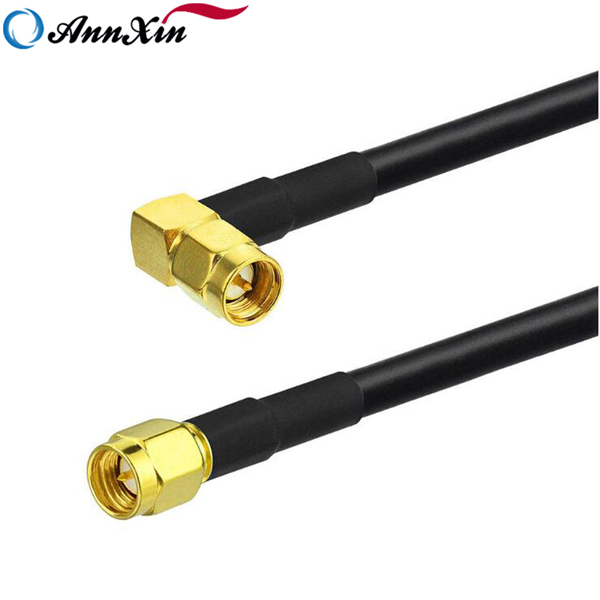 SMA Male Right Angle to SMA Male straight RG223 Coaxial Pigtail Cable 25cm (2)