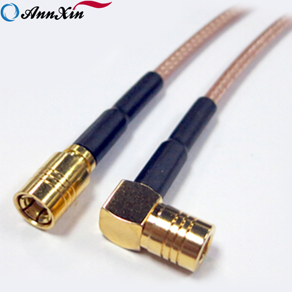 SMB Female Straight to SMB Female Right Angle RG316 Coaxial Pigtail Cable 8cm (2)