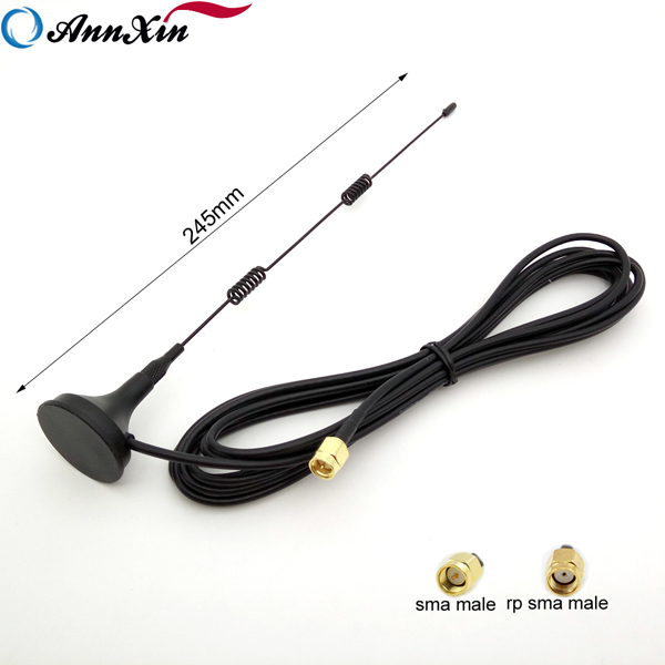 TOP Quality 2.4G 7dBi wifi spring whip magnetic antenna with RG174 cable (4)