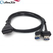 2.54mm Pitch IDC 20 Pin Female Connector to Dual USB 3.0 Female Powered Cable (2)
