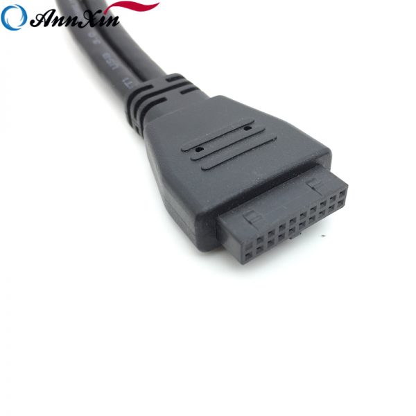 2.54mm Pitch IDC 20 Pin Female Connector to Dual USB 3.0 Female Powered Cable (6)