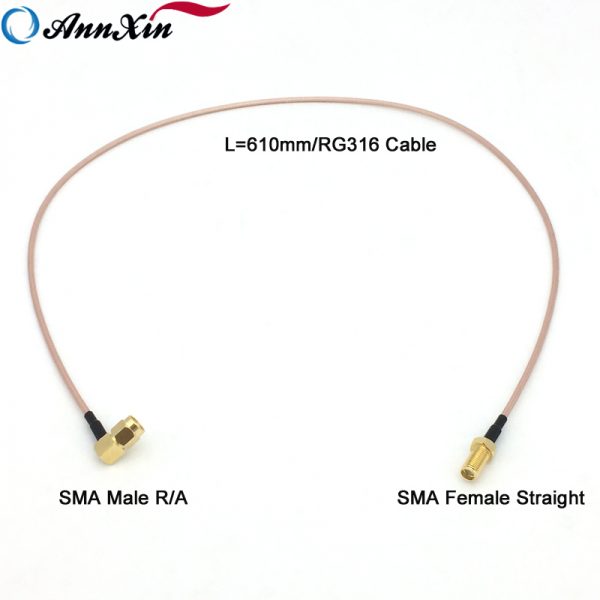 610mm Long SMA Male Right Angle To SMA Female Straight Connector RG316 Coaxial Cable (7)