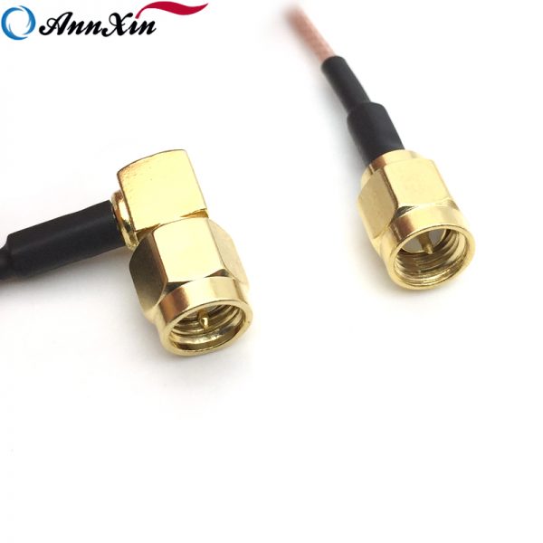 Custom RF Cable SMA Male To SMA Male Right Angle RG 178 Coax Cable Assemblies (4)