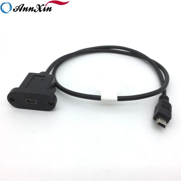 Customized Length Male To Female Waterproof Mini USB Panel Mount Cable (3)
