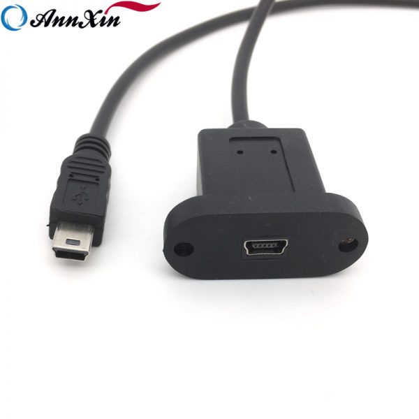 Customized Length Male To Female Waterproof Mini USB Panel Mount Cable (5)
