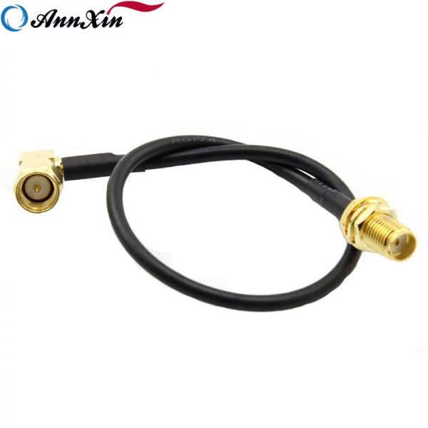Goldplated Right Angle SMA Male to Straight SMA Female Bulk Head Connector 20 cm RG174 Extension Pigtail Cable (2)