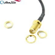 Goldplated Right Angle SMA Male to Straight SMA Female Bulk Head Connector 20 cm RG174 Extension Pigtail Cable (3)