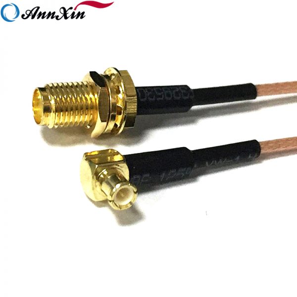MCX Male Right Angle to SMA Female Bulk Head Adapter RG178 Pigtail Cable 20cm Long (4)