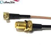MCX Male Right Angle to SMA Female Bulk Head Adapter RG178 Pigtail Cable 20cm Long (5)