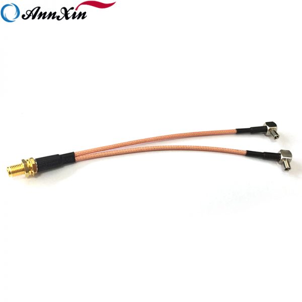 RP SMA Female Jack To TS9 Male Right Angle Y Type RG316 Cable 15cm Long (5)