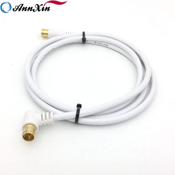 S-4C-FB 75ohm Gold Plated F Straight To F Right Angle Connector Coaxial Cable (7)