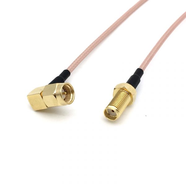 610mm Long SMA Male Right Angle to SMA Female Staight RG316 Coaxial Pigtail Jumper Cable (5)