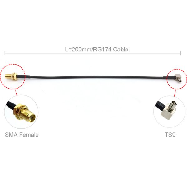 High Quality SMA Female to TS9 Adapter Antenna Extension Cable (3)