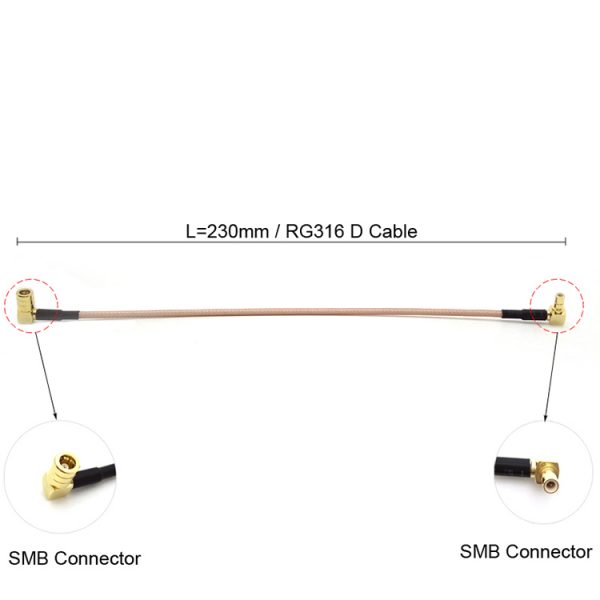 High Quality 90 Degree SMB Male To SMB Female Right Angle RG316D Cable (2)
