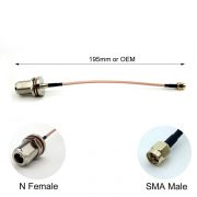 Low-loss RF Coaxial Cable N Female Jack to SMA Male Plug Assembly (2)