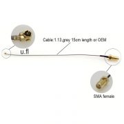U.FL IPX to SMA Female 1.13 Pigtail Cable 15cm long for PCI Wifi